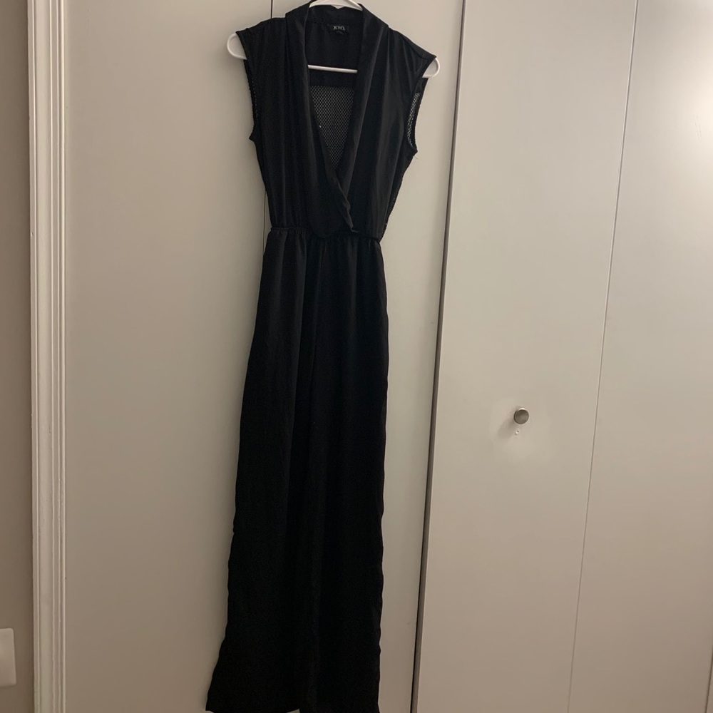 XOXO Black Mesh-Back Jumpsuit